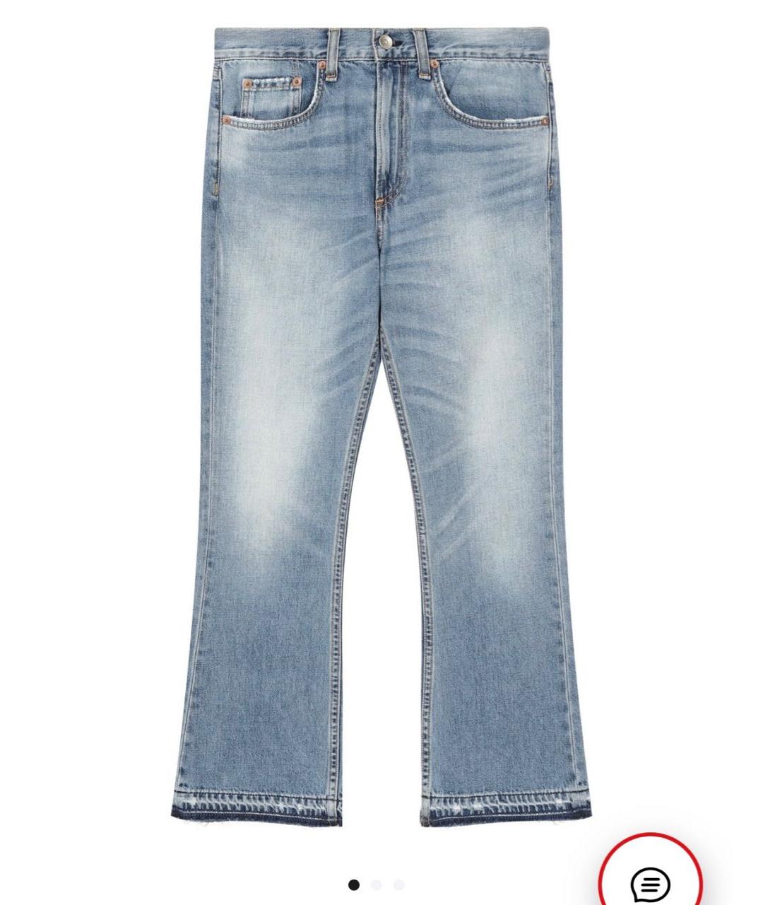RAG & BONE Голубые хлопковые джинсы клеш, фото 9
