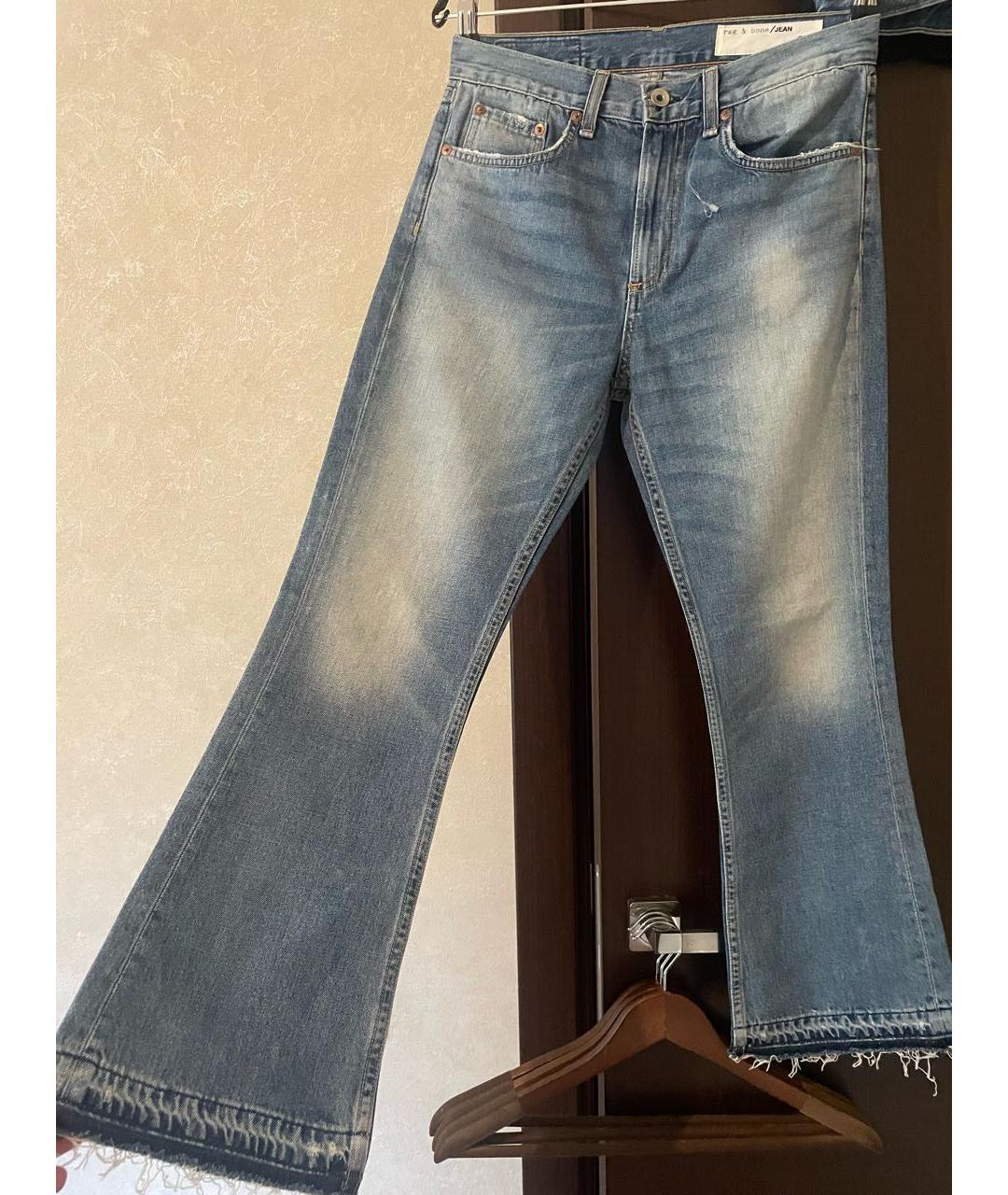 RAG & BONE Голубые хлопковые джинсы клеш, фото 6
