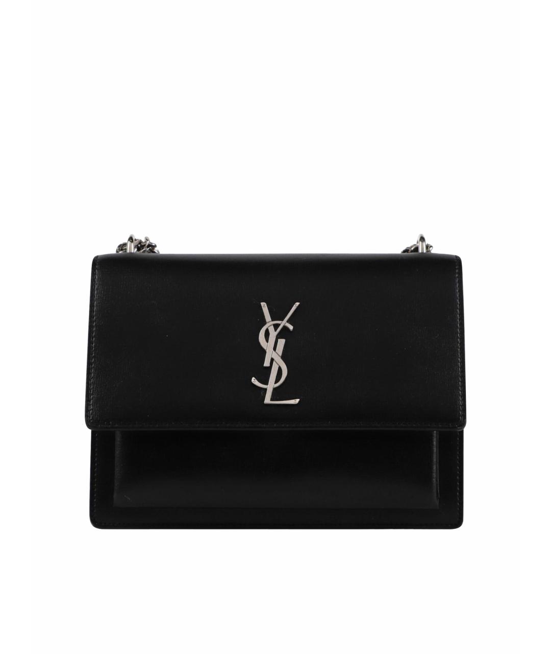 SAINT LAURENT Черная кожаная сумка через плечо, фото 1
