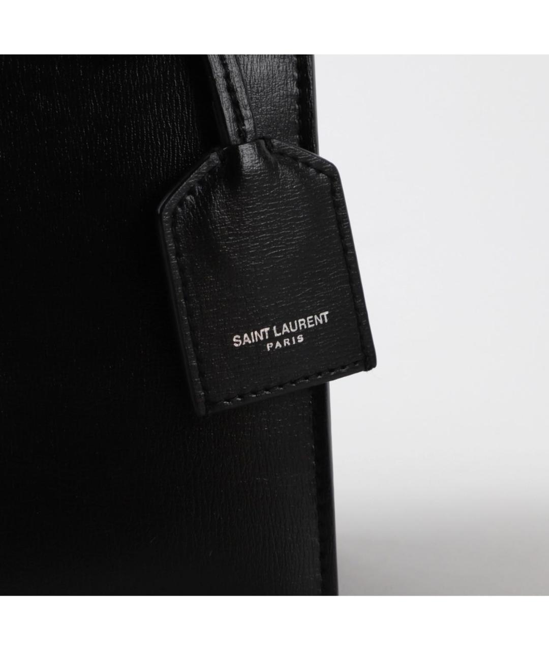 SAINT LAURENT Черная кожаная сумка через плечо, фото 6