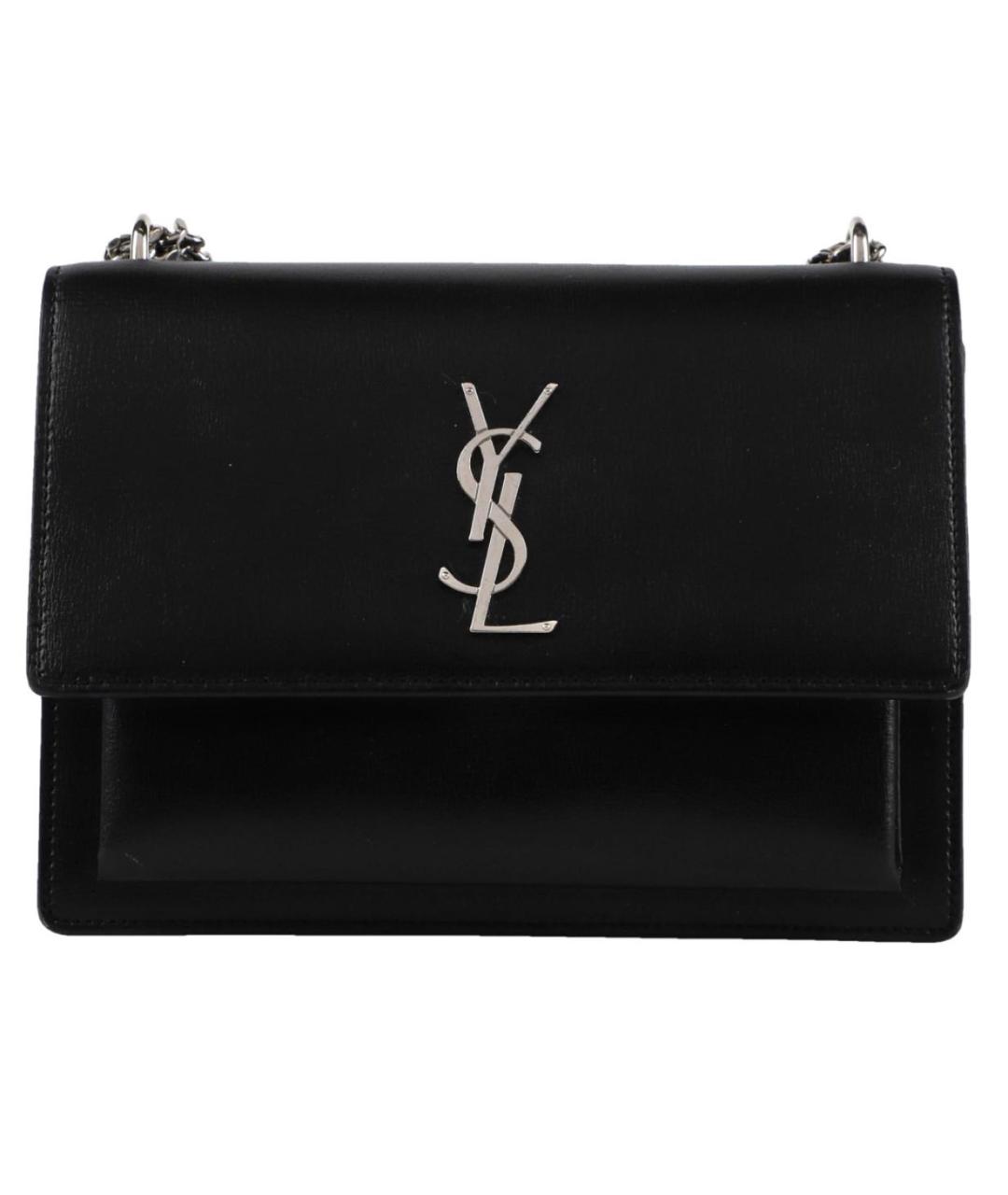 SAINT LAURENT Черная кожаная сумка через плечо, фото 9