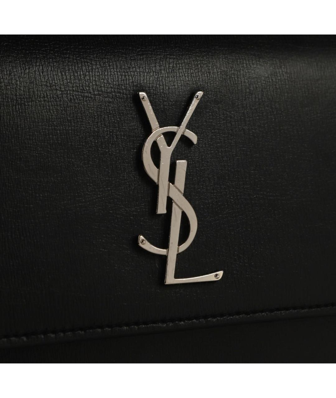 SAINT LAURENT Черная кожаная сумка через плечо, фото 7