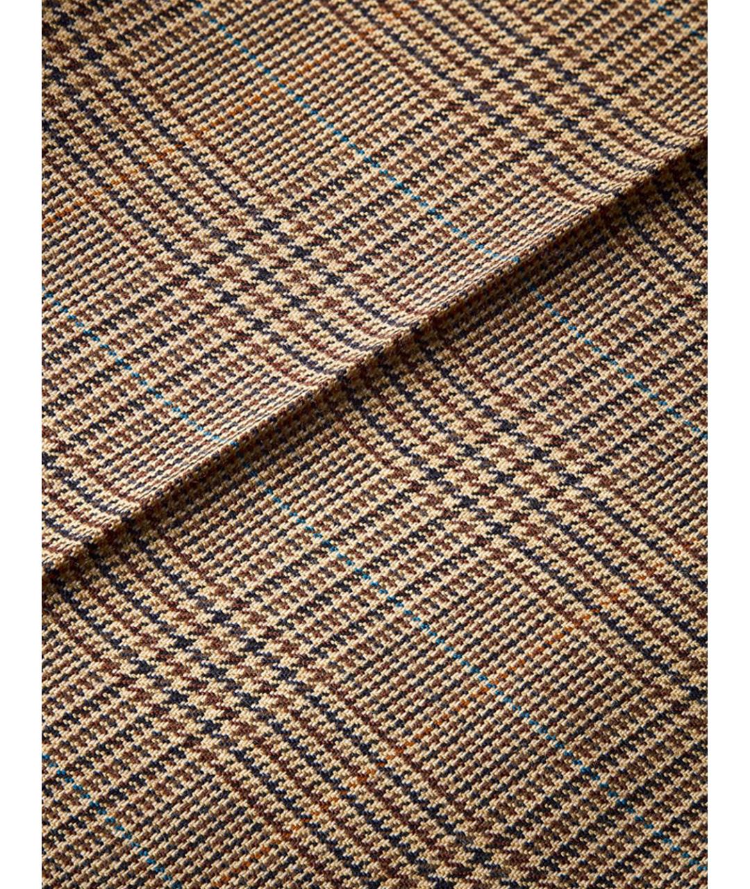 SAINT LAURENT Бежевые шерстяные прямые брюки, фото 3