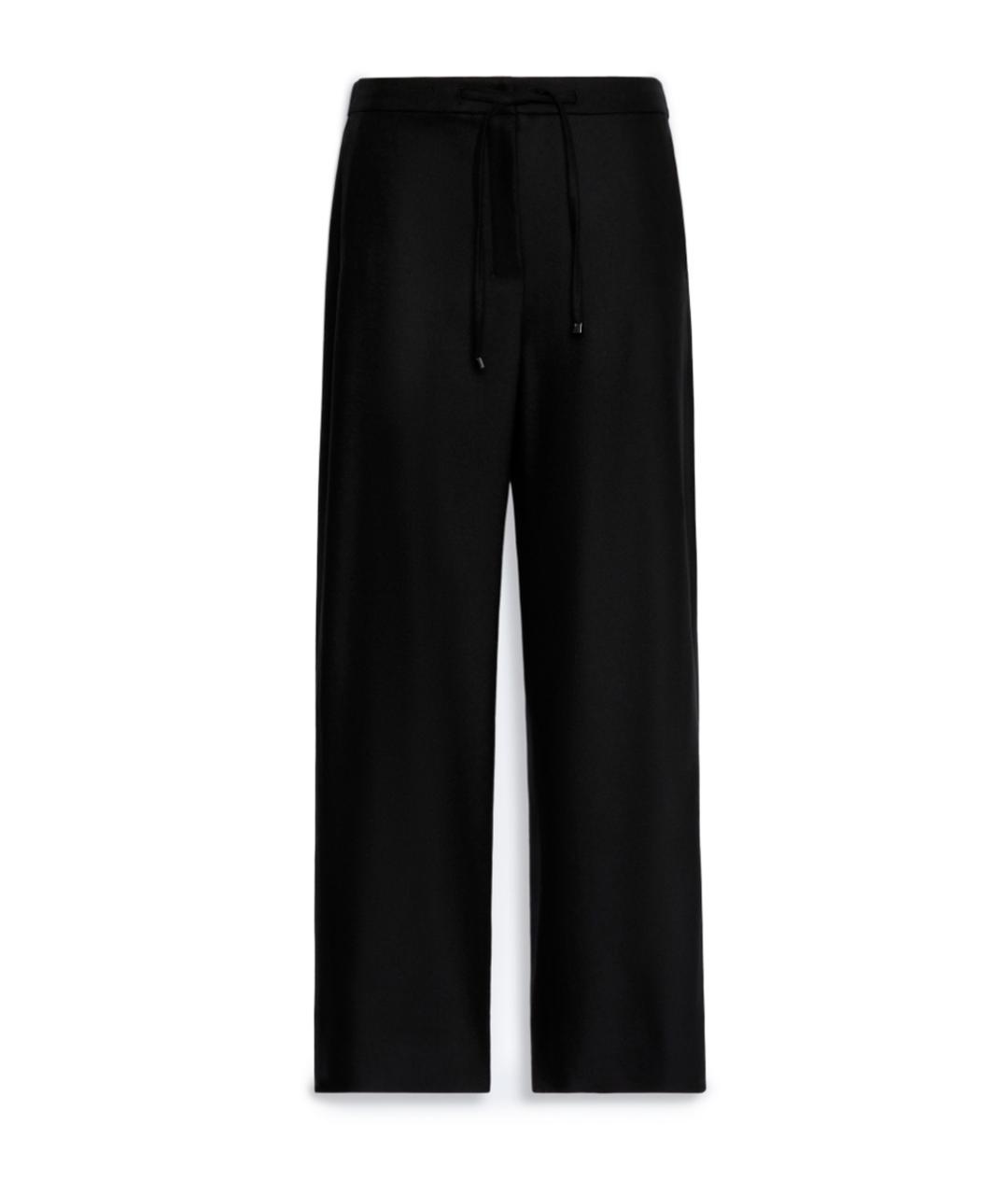 MAX MARA Черные шерстяные брюки широкие, фото 1
