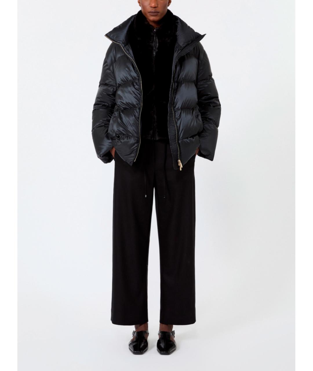 MAX MARA Черные шерстяные брюки широкие, фото 4