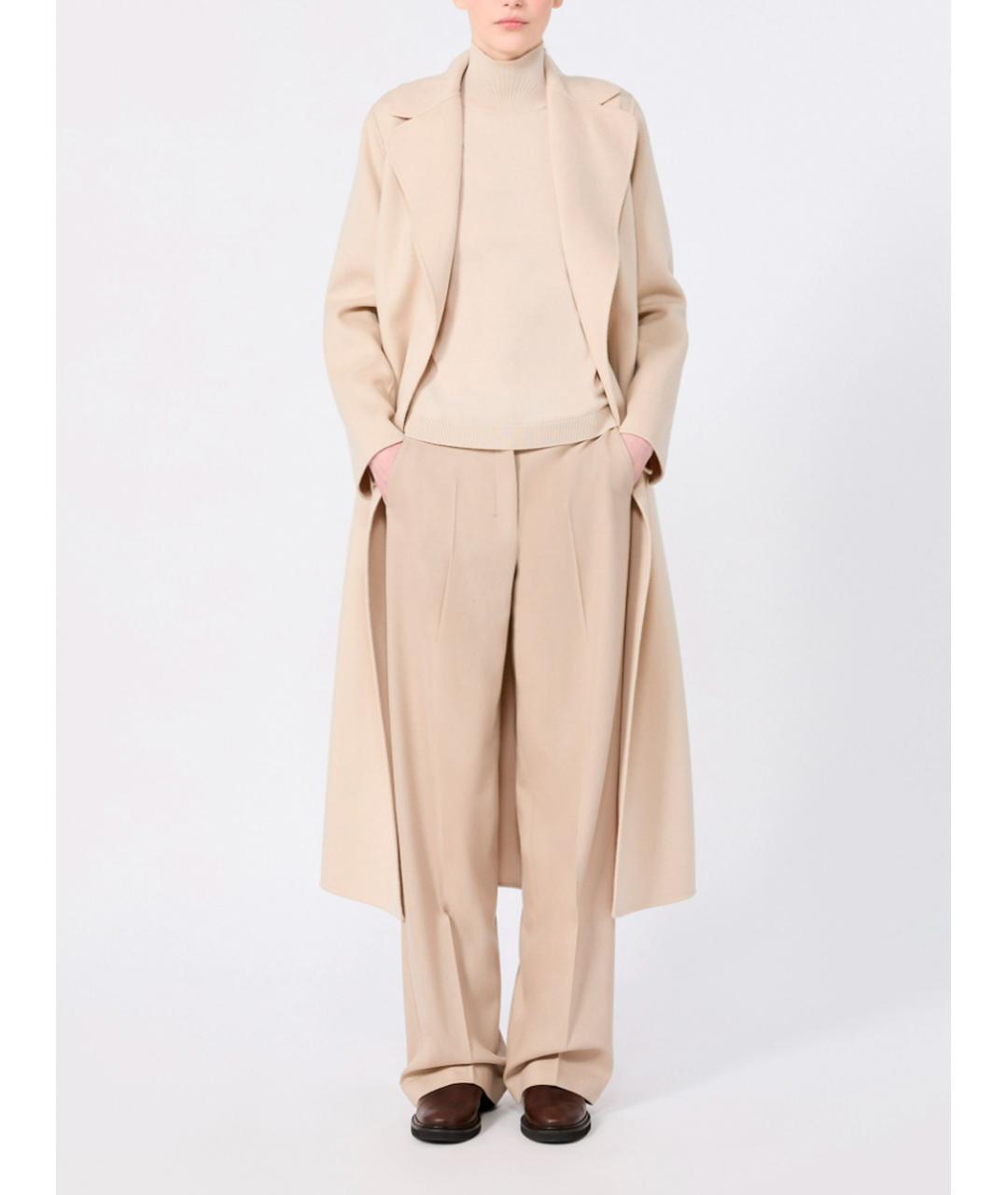 MAX MARA Бежевое шерстяное пальто, фото 4