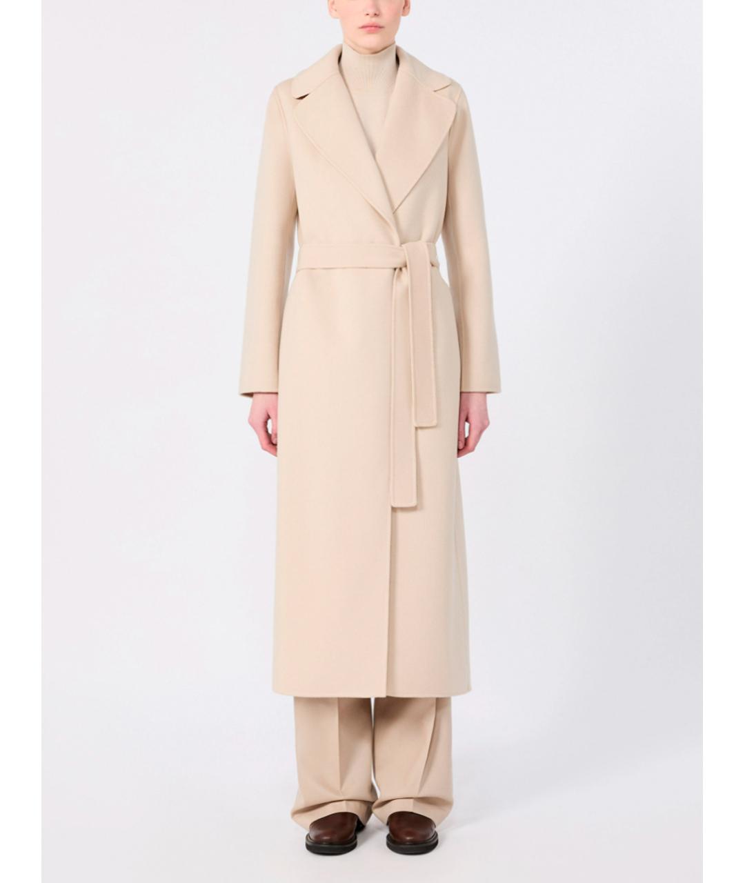 MAX MARA Бежевое шерстяное пальто, фото 3