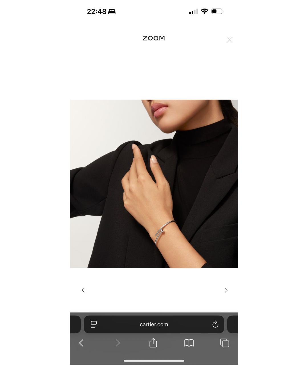 CARTIER Серебряный браслет из белого золота, фото 2