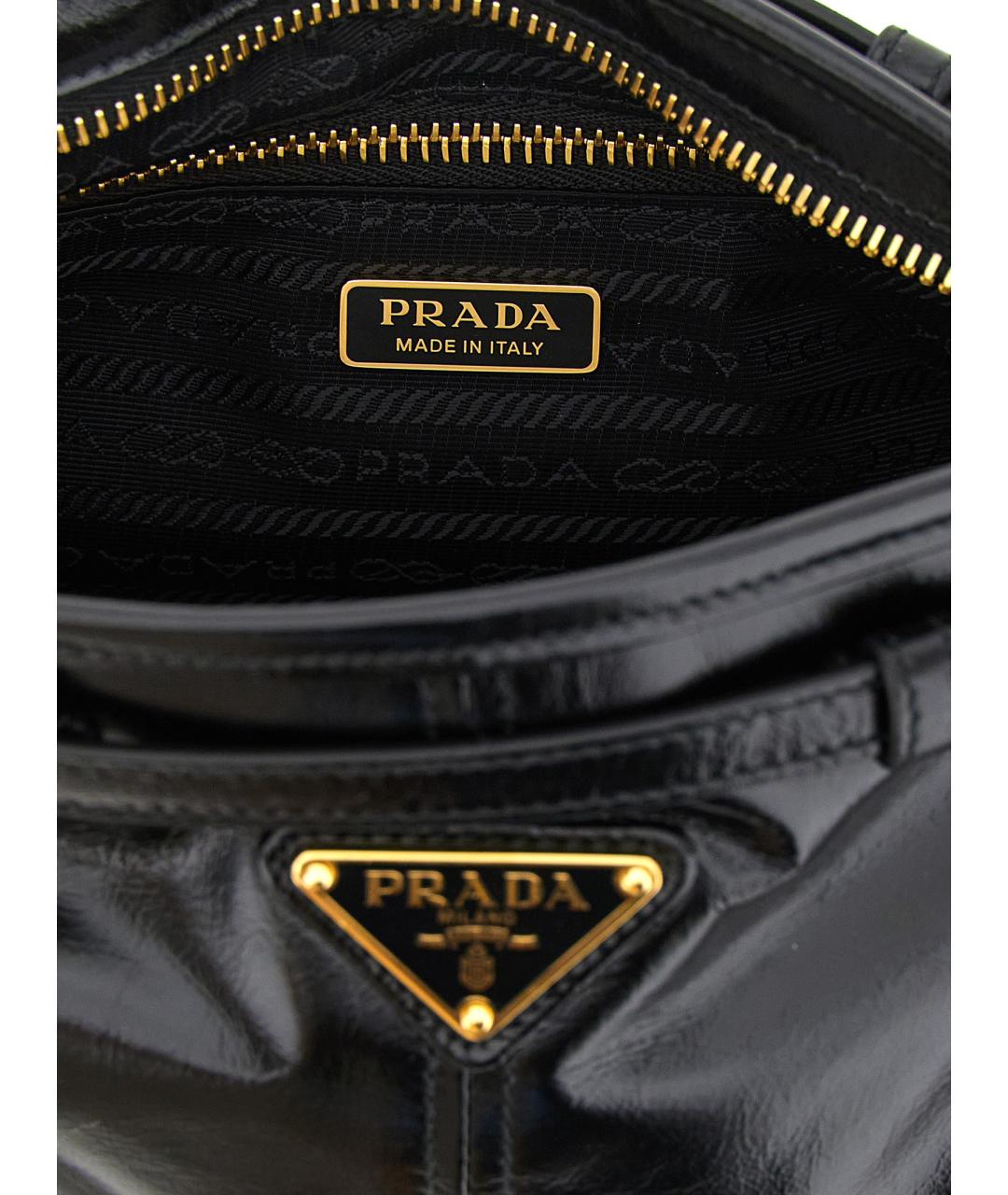 PRADA Черная кожаная сумка через плечо, фото 4