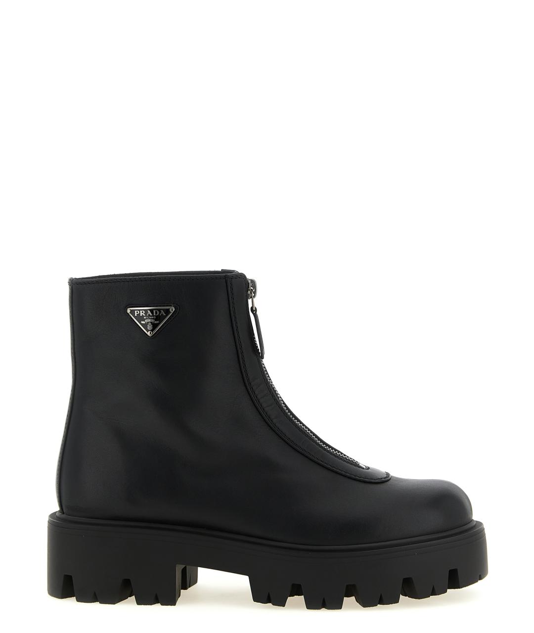 PRADA Черные кожаные ботинки, фото 1