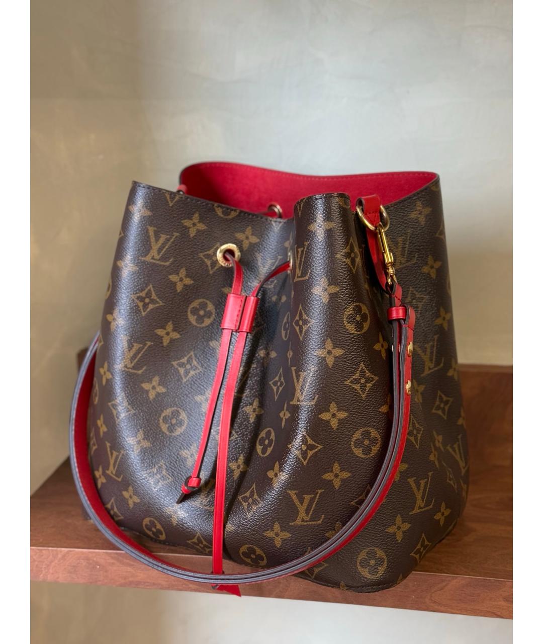 LOUIS VUITTON Коричневая сумка тоут из канвы, фото 3
