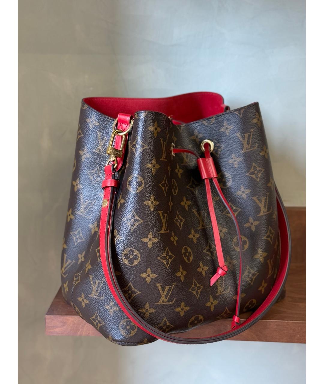 LOUIS VUITTON Коричневая сумка тоут из канвы, фото 4