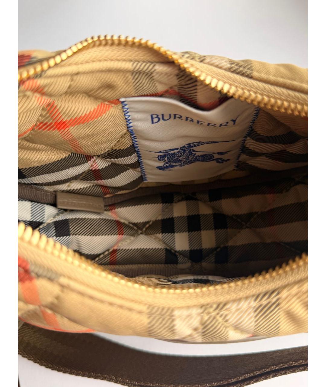 BURBERRY Бежевая тканевая сумка через плечо, фото 3