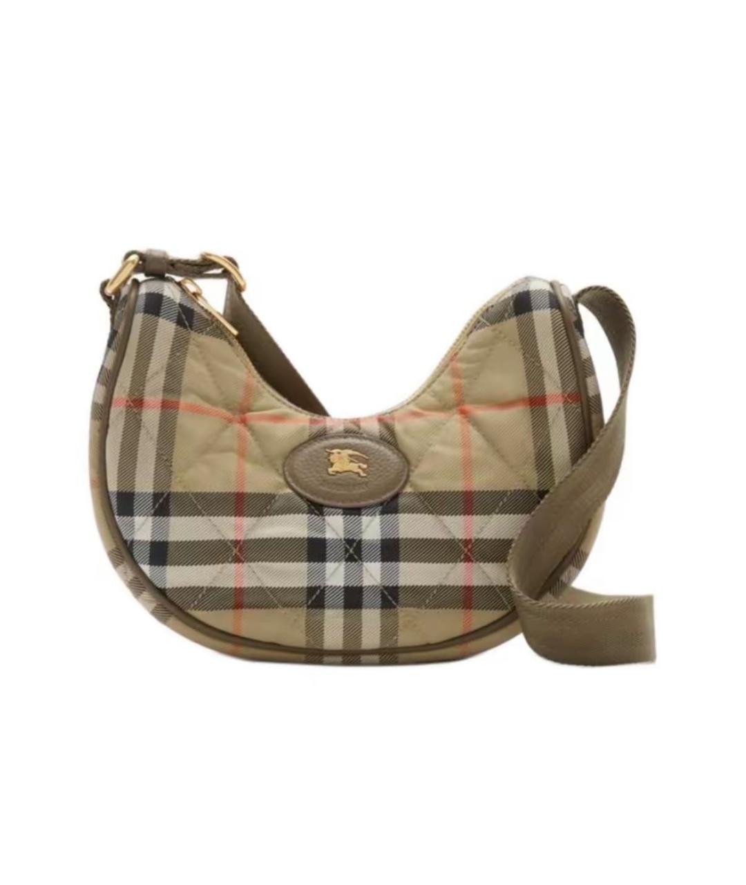 BURBERRY Бежевая тканевая сумка через плечо, фото 1