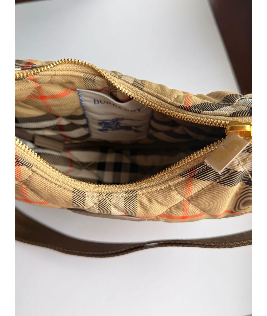 BURBERRY Бежевая тканевая сумка через плечо, фото 4