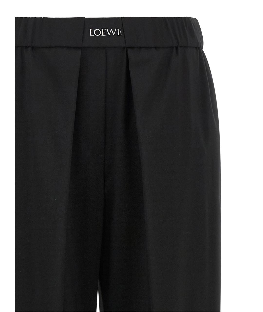 LOEWE Черные шерстяные прямые брюки, фото 3