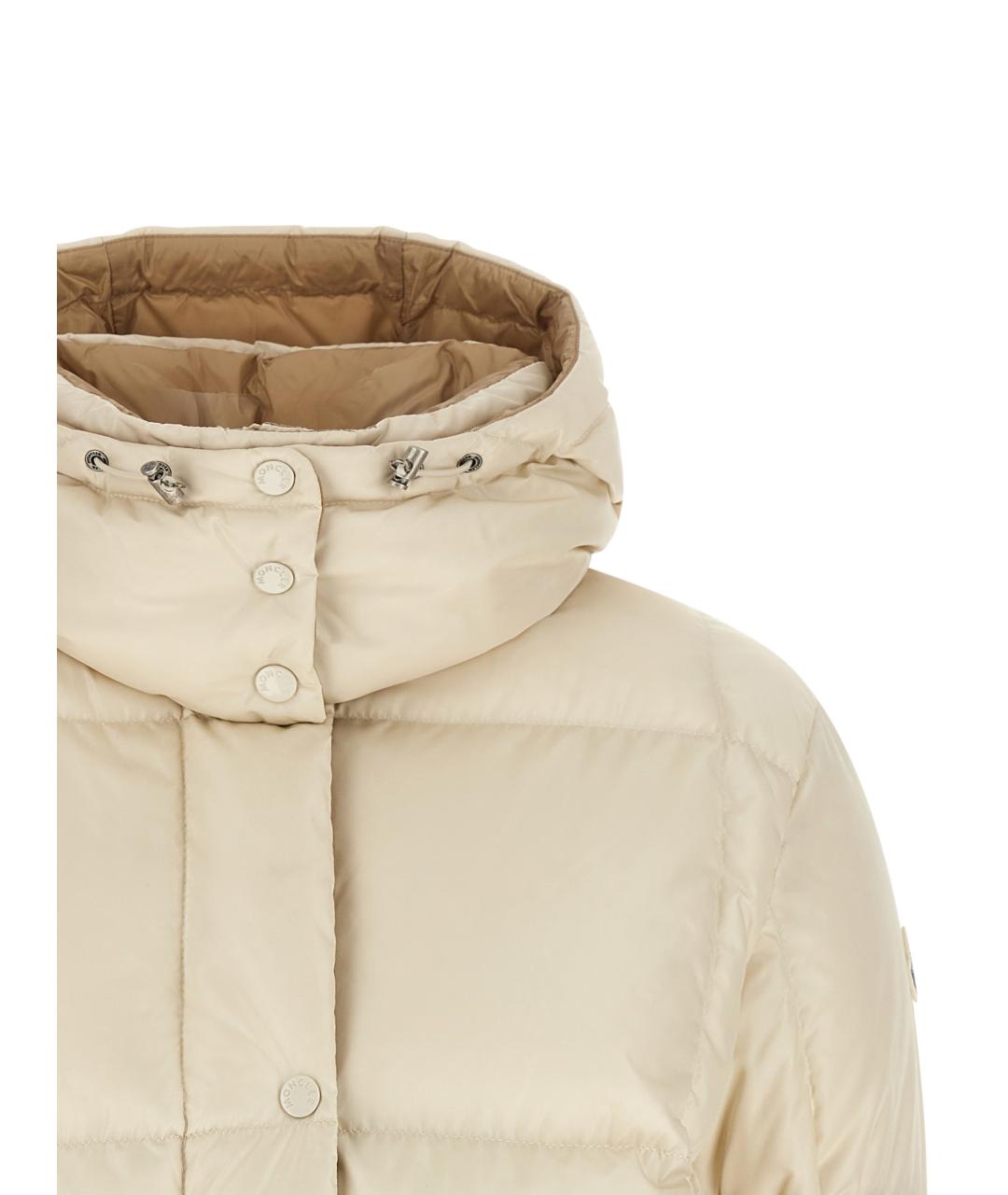 MONCLER Белый полиамидовый пуховик, фото 4