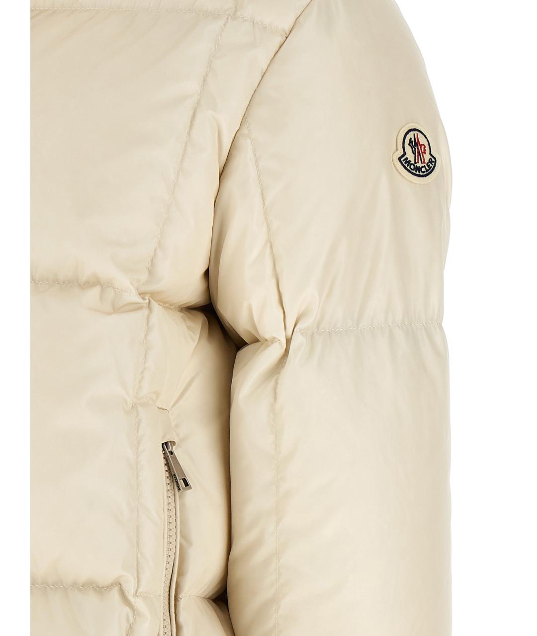 MONCLER Белый полиамидовый пуховик, фото 5