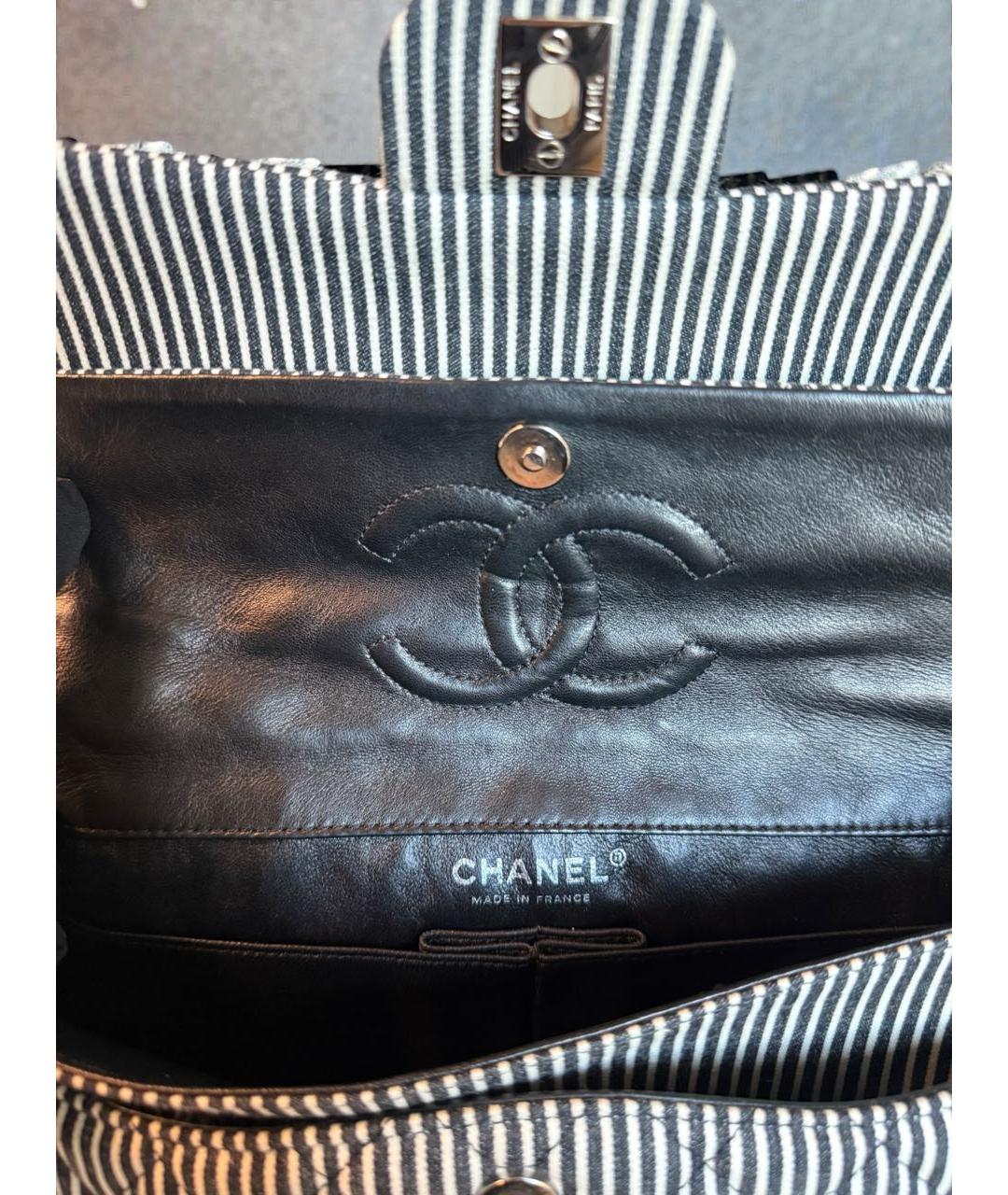 CHANEL Антрацитовая сумка через плечо из канвы, фото 8