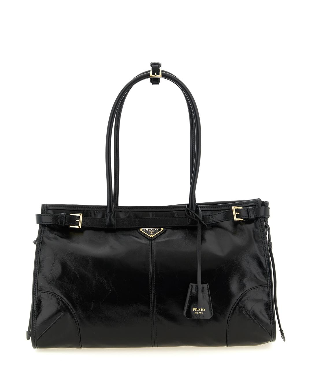 PRADA Черная кожаная сумка тоут, фото 1