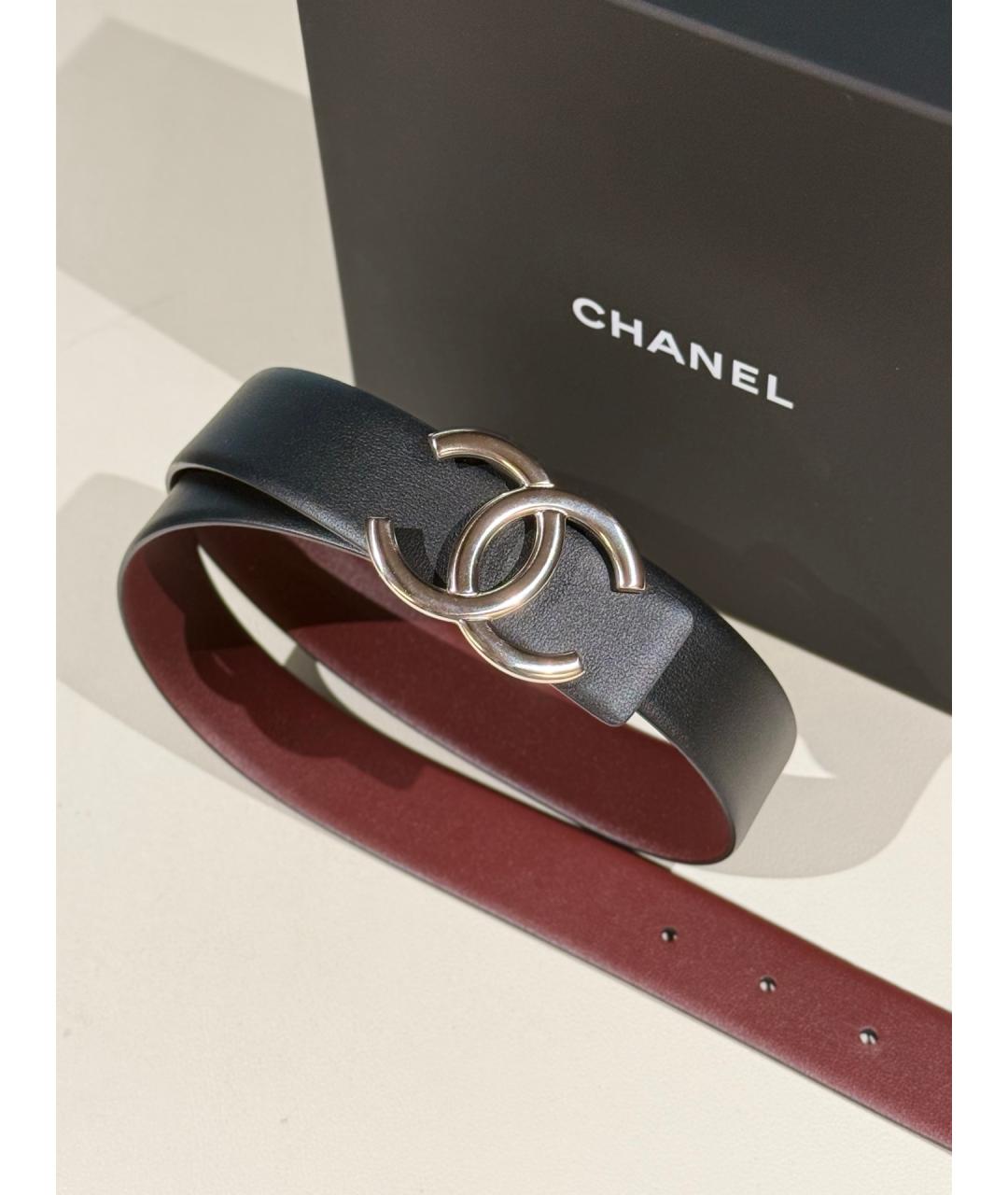 CHANEL Черный кожаный ремень, фото 4