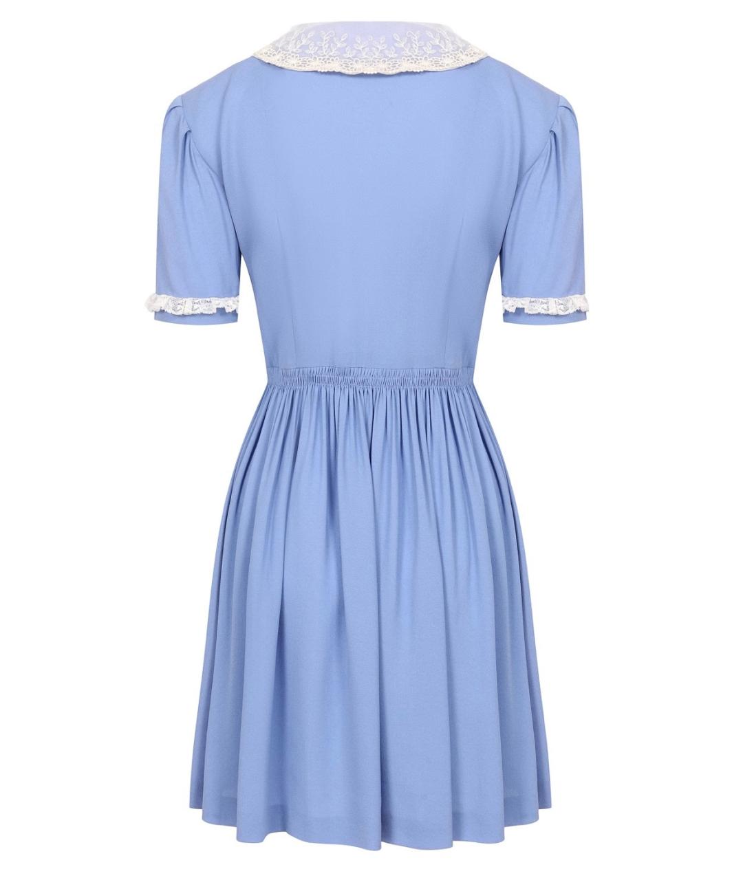 MIU MIU Голубое вискозное коктейльное платье, фото 4