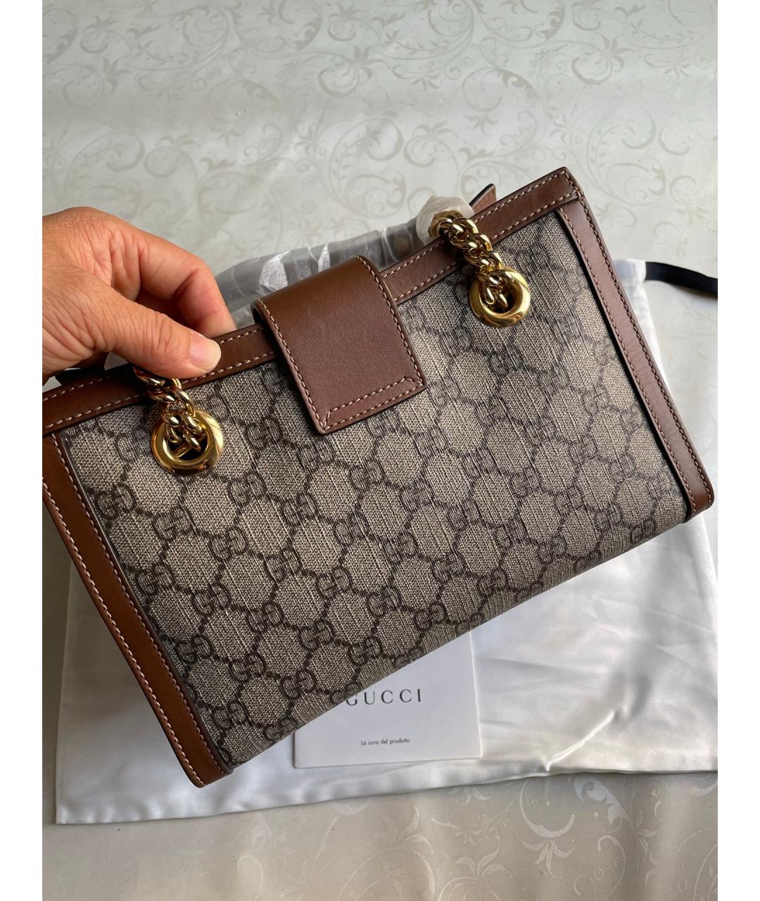 GUCCI Коричневая сумка тоут из канвы, фото 3