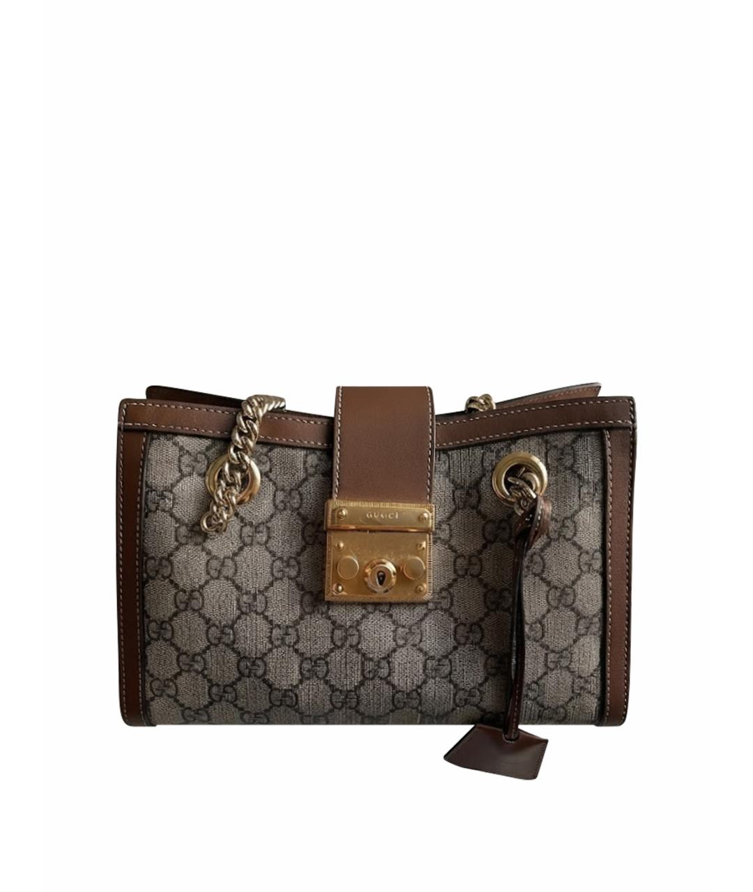 GUCCI Коричневая сумка тоут из канвы, фото 1