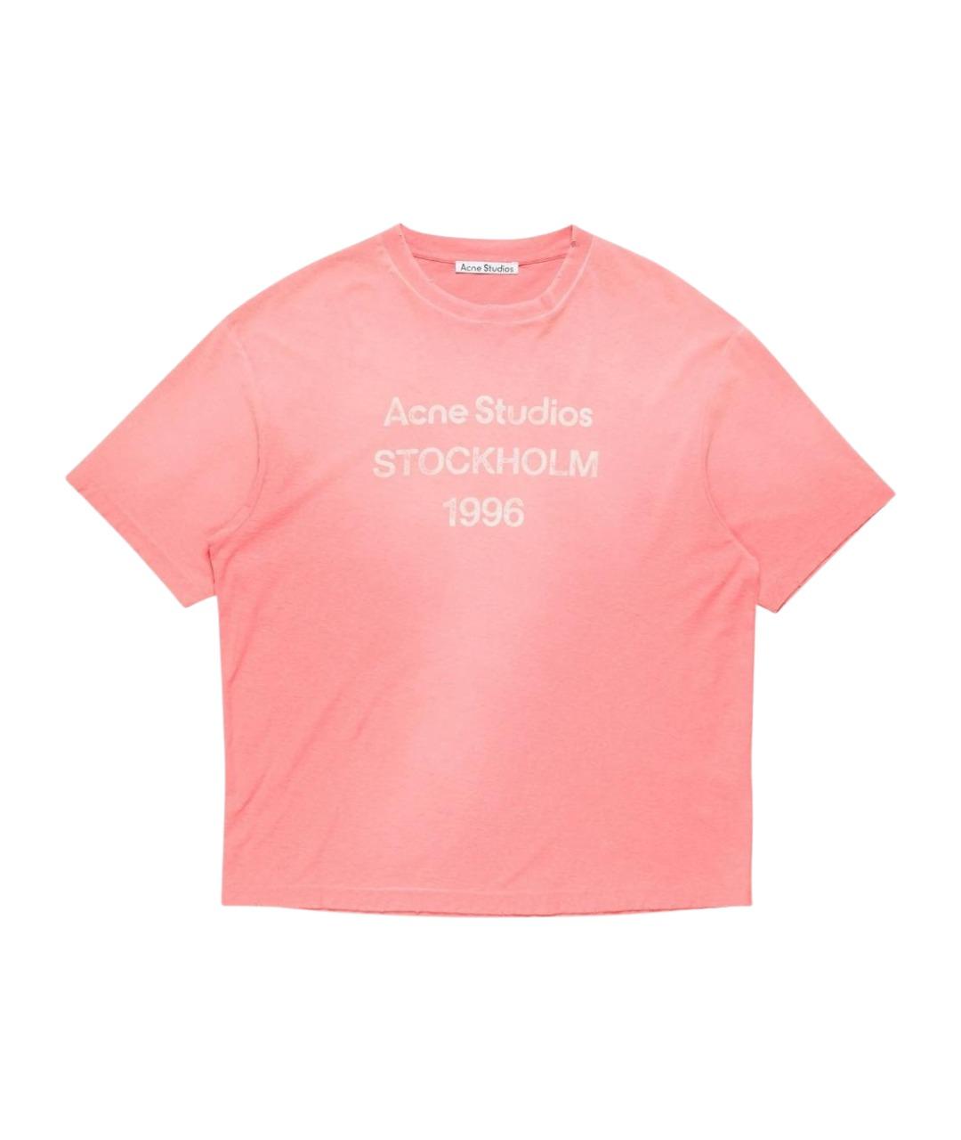 ACNE STUDIOS Розовая хлопковая футболка, фото 1