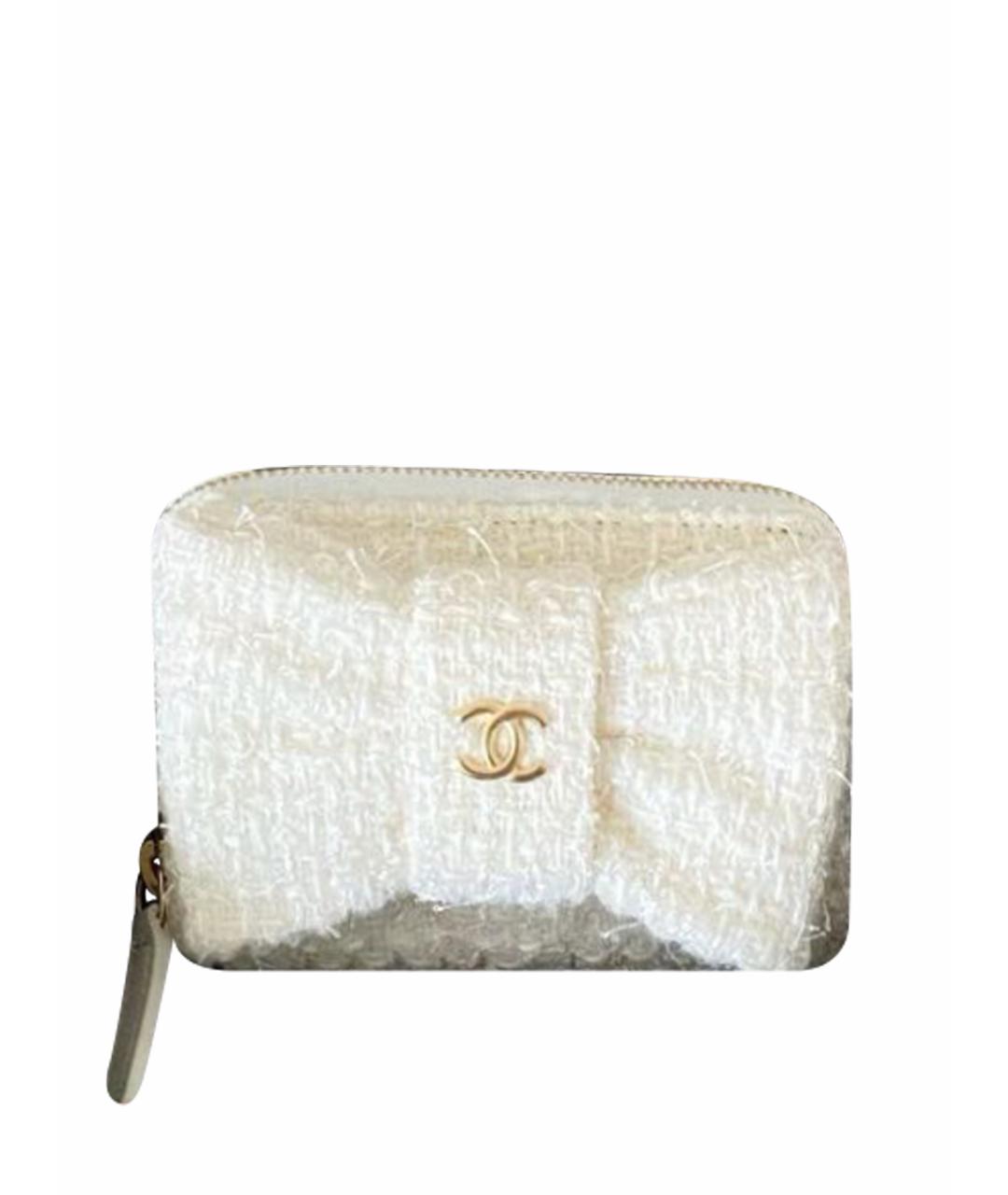 CHANEL Белая твидовая сумка через плечо, фото 1