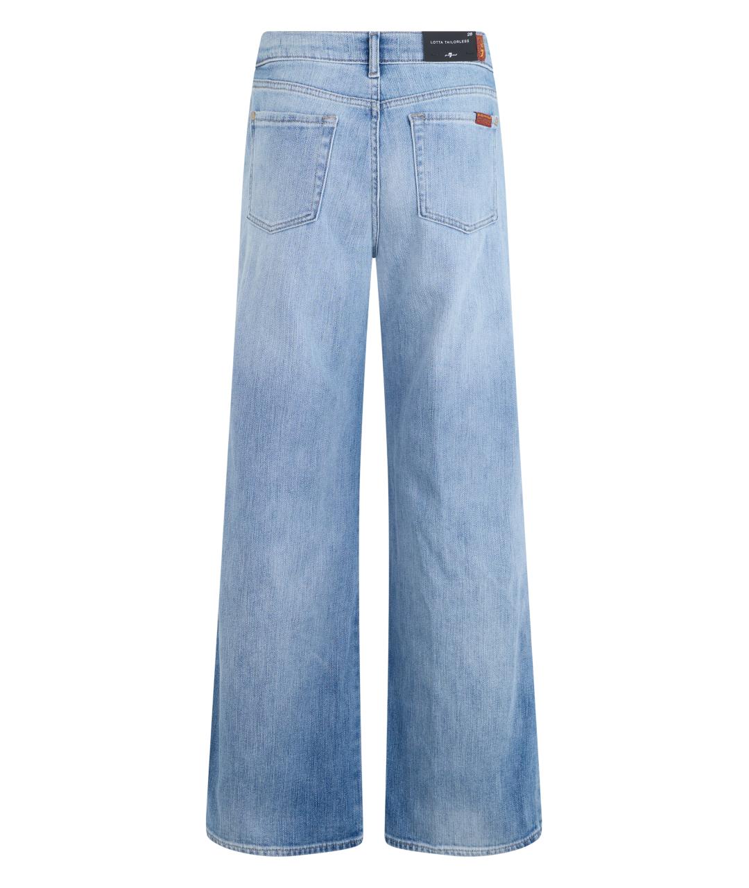 7 FOR ALL MANKIND Синие хлопковые джинсы клеш, фото 2