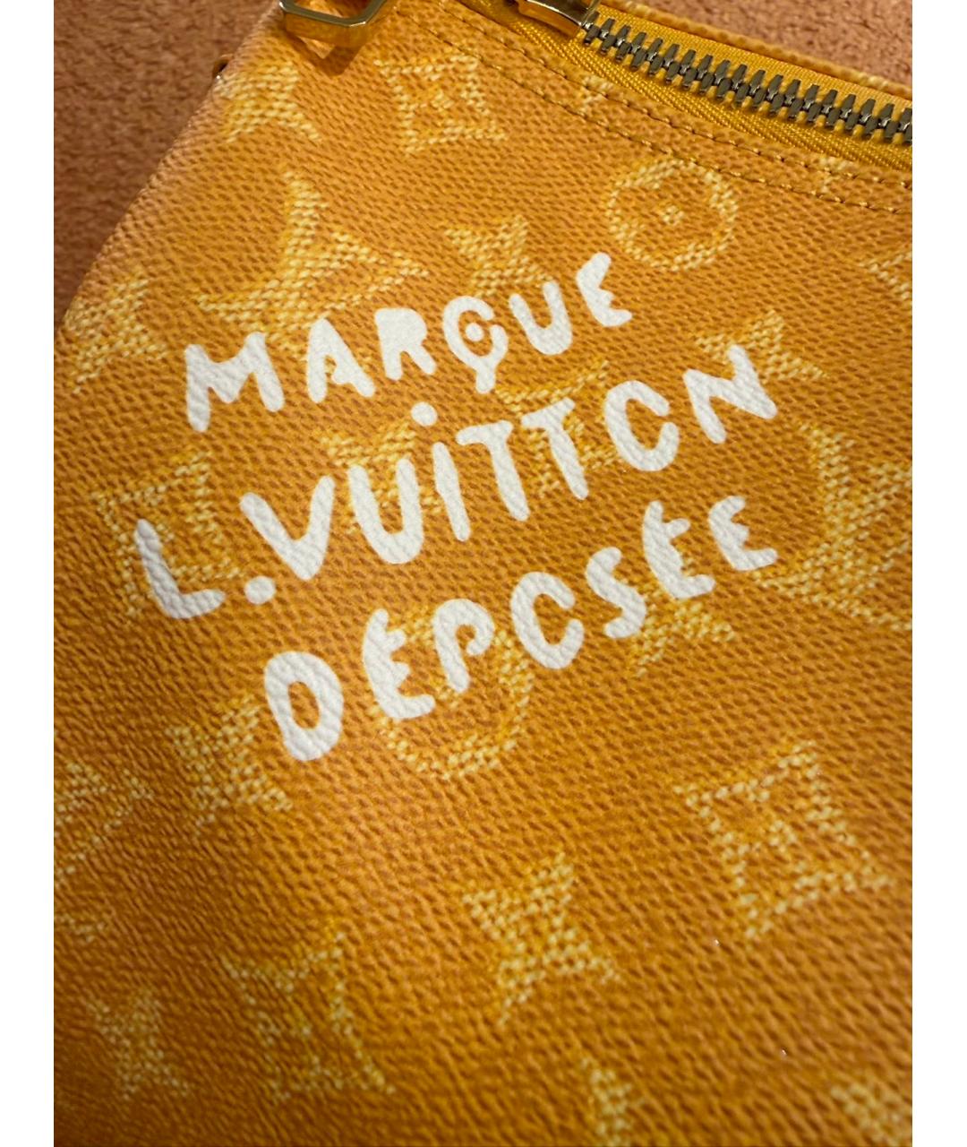 LOUIS VUITTON Желтая дорожная/спортивная сумка из канвы, фото 7