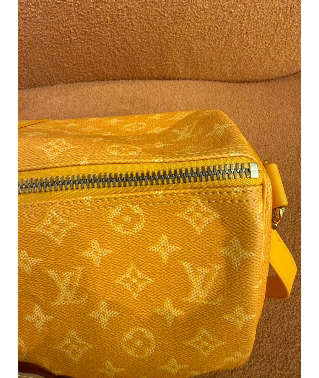 LOUIS VUITTON Желтая дорожная/спортивная сумка из канвы, фото 8