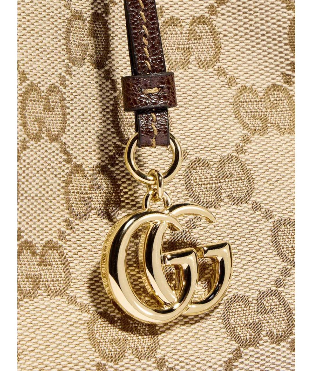 GUCCI Бежевая сумка тоут из канвы, фото 4