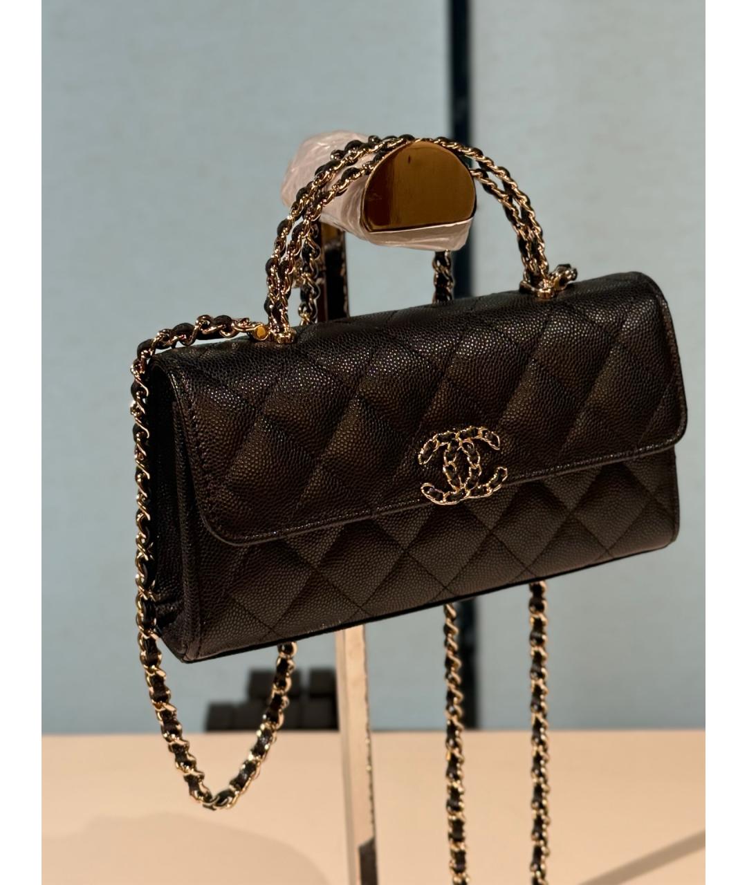 CHANEL Черная кожаная сумка через плечо, фото 4