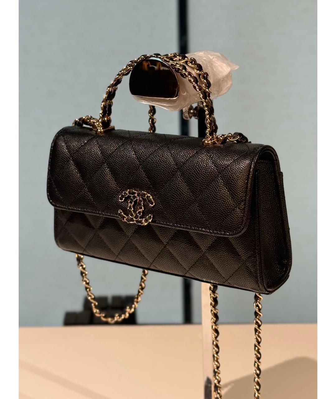 CHANEL Черная кожаная сумка через плечо, фото 3