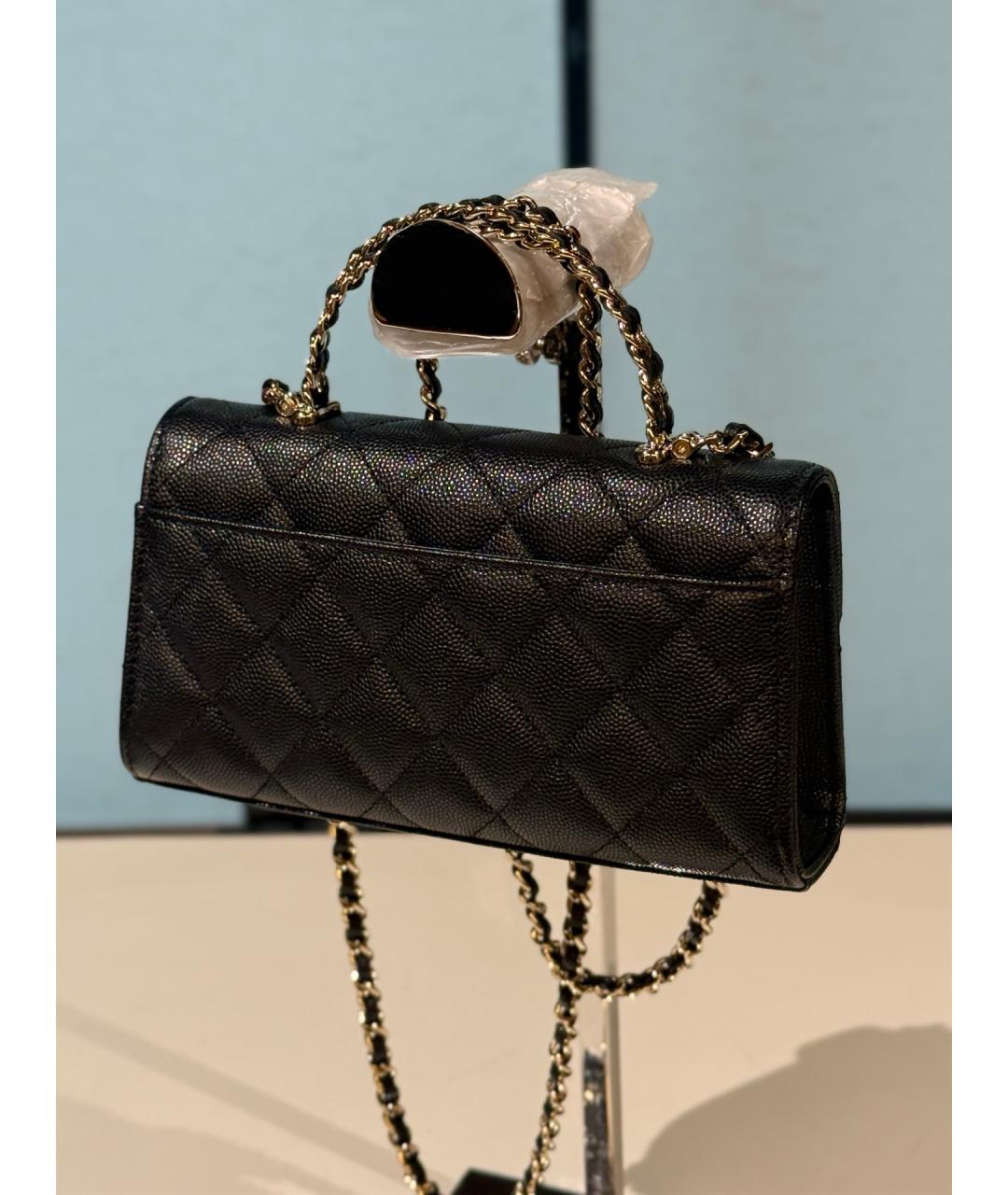 CHANEL Черная кожаная сумка через плечо, фото 6