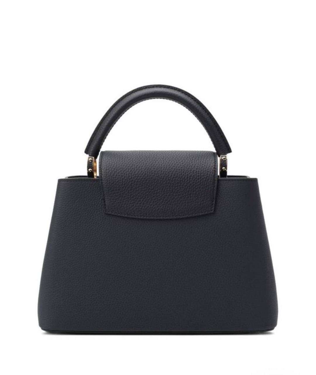 LOUIS VUITTON Черная кожаная сумка с короткими ручками, фото 4