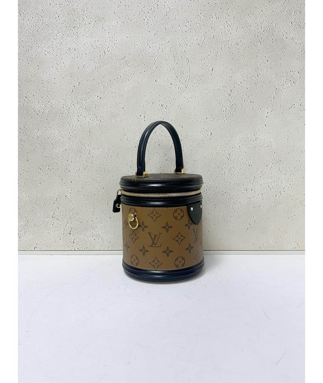 LOUIS VUITTON Коричневая сумка с короткими ручками из канвы, фото 3