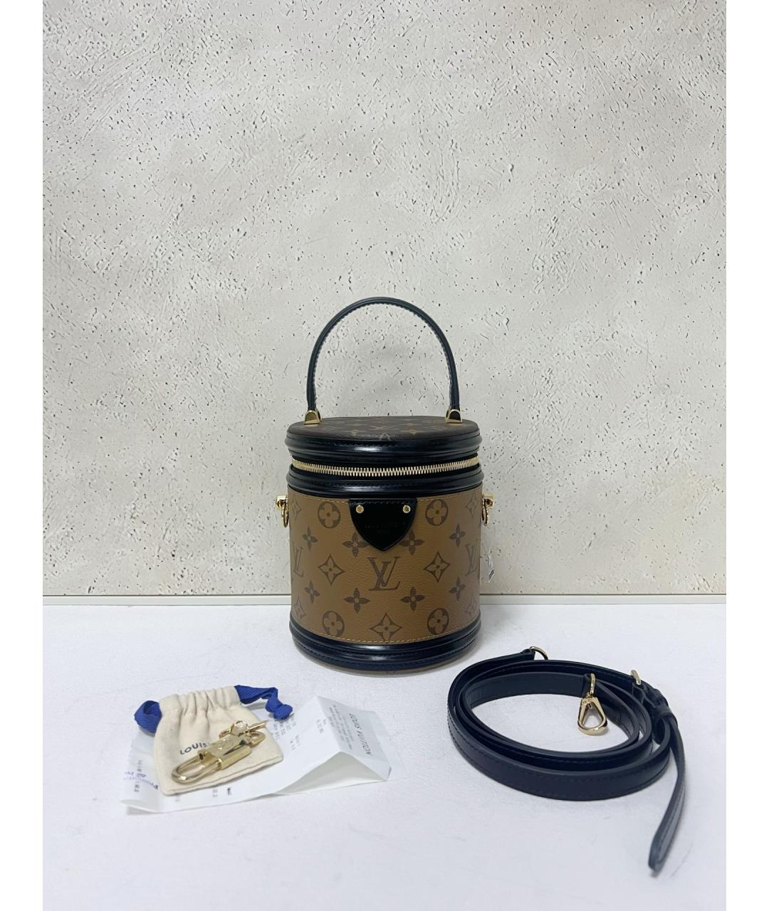 LOUIS VUITTON Коричневая сумка с короткими ручками из канвы, фото 7