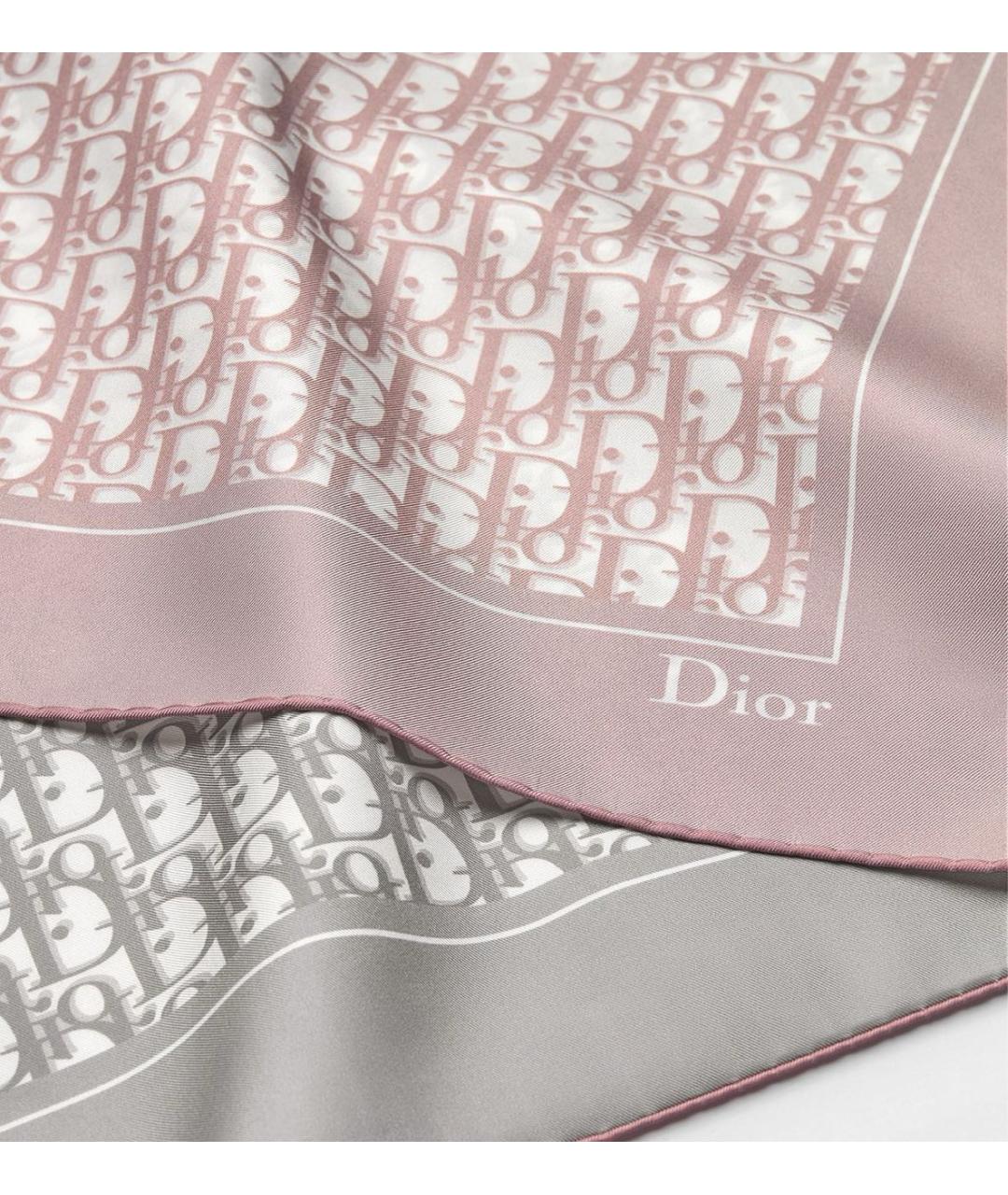 CHRISTIAN DIOR Розовый шелковый платок, фото 5