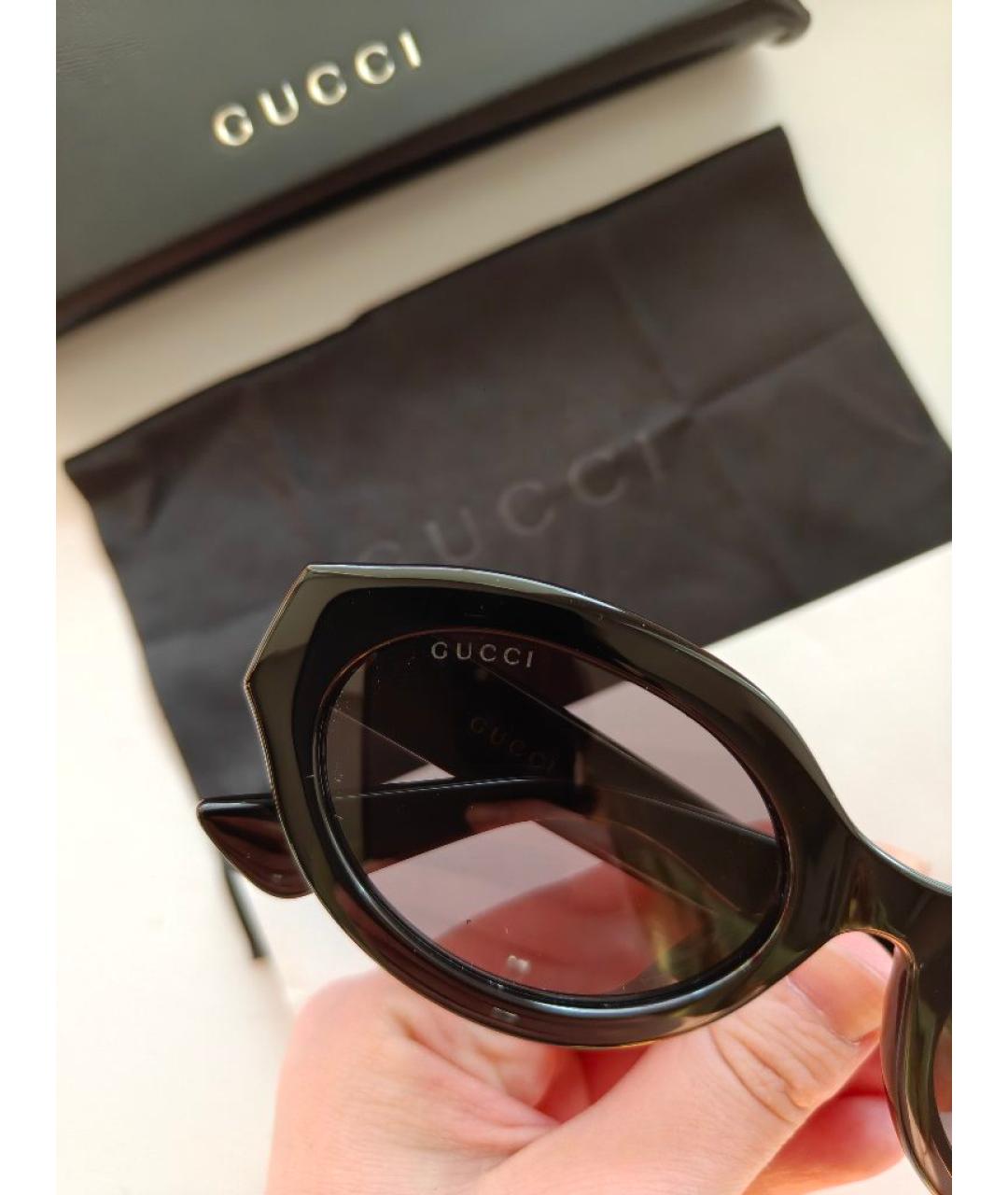 GUCCI Черные пластиковые солнцезащитные очки, фото 4