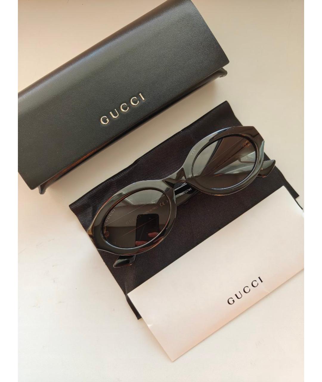 GUCCI Черные пластиковые солнцезащитные очки, фото 3