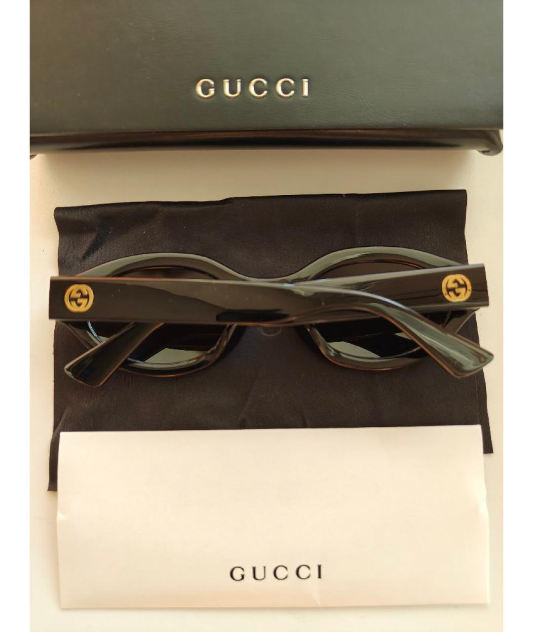 GUCCI Черные пластиковые солнцезащитные очки, фото 2