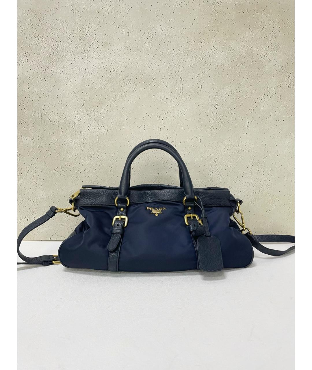 PRADA Синяя нейлоновая сумка тоут, фото 7