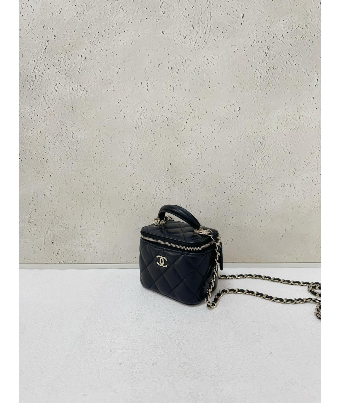 CHANEL Черная кожаная сумка через плечо, фото 4