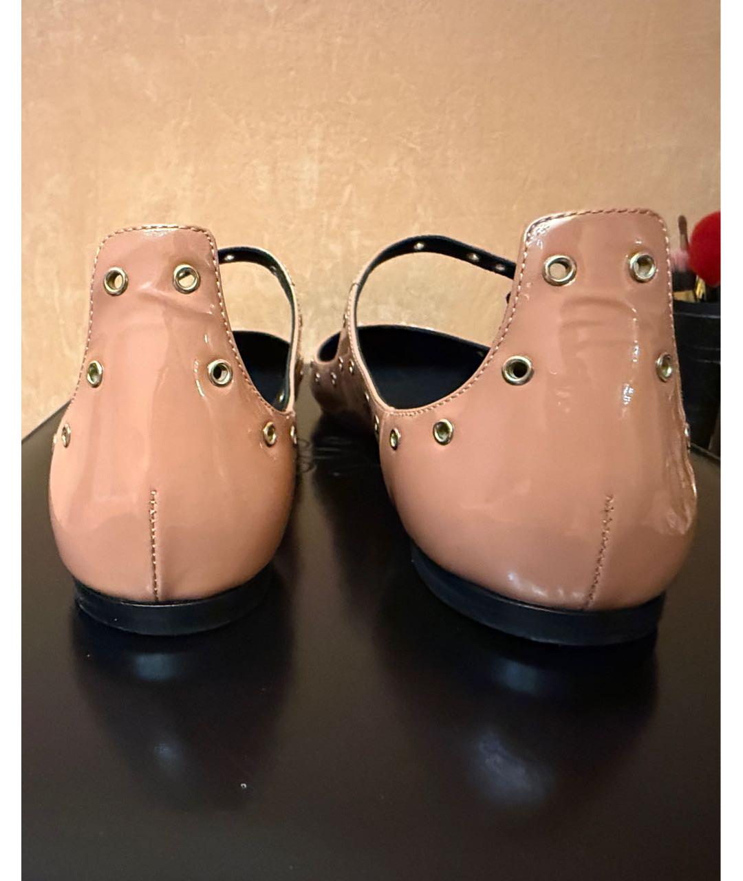 GIUSEPPE ZANOTTI DESIGN Коралловые кожаные балетки, фото 4