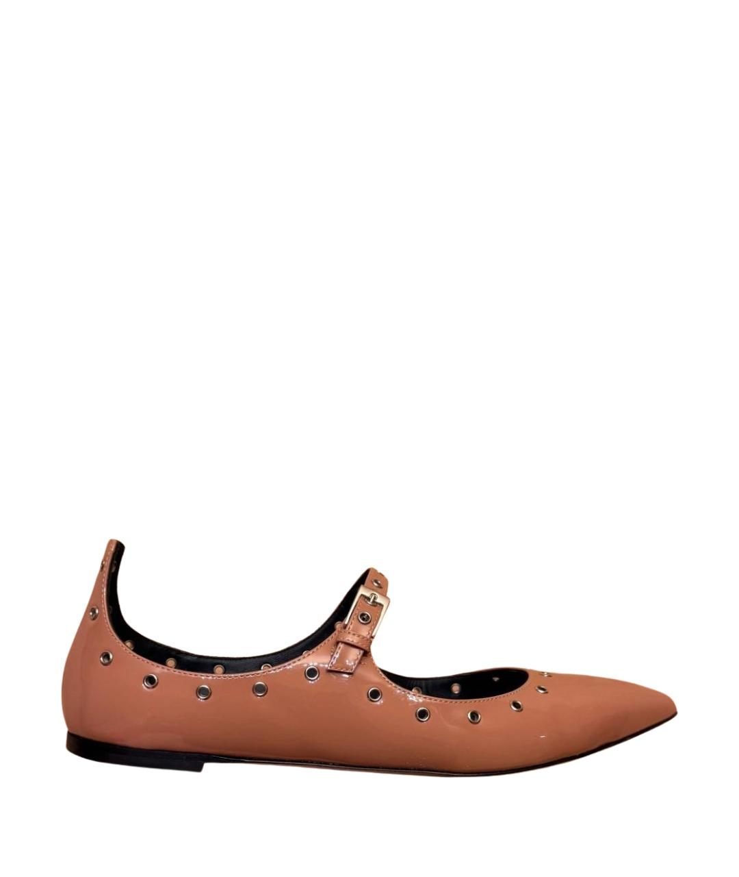GIUSEPPE ZANOTTI DESIGN Коралловые кожаные балетки, фото 1