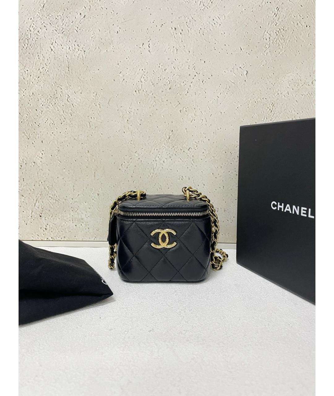 CHANEL Черная кожаная сумка через плечо, фото 7