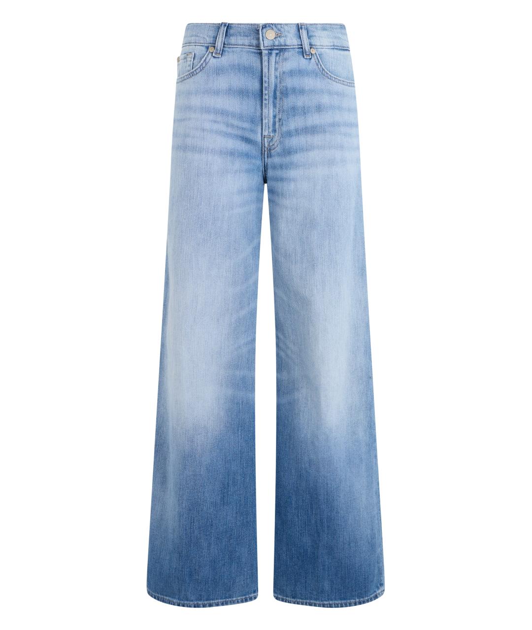 7 FOR ALL MANKIND Синие хлопковые прямые джинсы, фото 1
